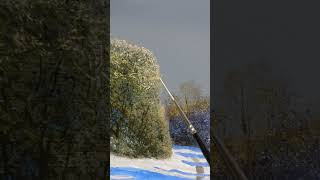 Close-up Painting a Snowy Road  #art #satisfying #artlessons