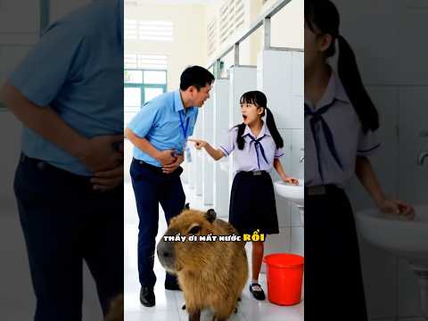 Nhật chơi xấu phá ống nước để hại Linh và Capy | Capybara và Nhật #giaitri #ai #videoviral #shorts