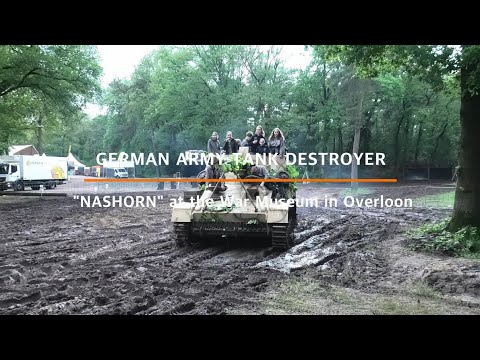 WWII German Tank Hunter, Nashorn restored to drivable condition, Overloon War Museum #ww2 #history