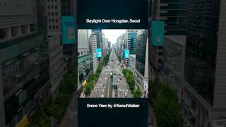 Daylight drone view of Seoul’s Hongdae streets 🚁✨ #SeoulDrone #HongdaeView #SeoulWalker