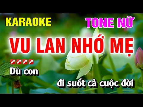 Karaoke Vu Lan Nhớ Mẹ Tone Nữ Nhạc Sống Dễ Hát | Nguyễn Linh