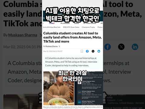 인공지능 치팅으로 아마존, 메타, 틱톡 합격한 한국인 #빅테크 #개발 #릿코드 #ChatGPT