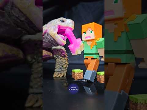 Minecraft ASMR Mukbang Eating Pink 🗡️ Turtle Tortoise