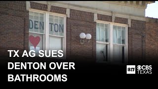 YouTube video thumbnail: Texas AG Ken Paxton Suing City of Denton Over Gender-Neutral Changing Rooms at Pride Event