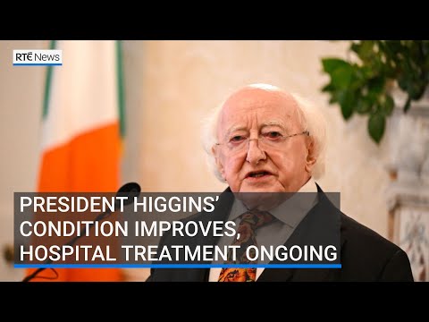 YouTube video thumbnail: President Higgins’ Condition Improves, Hospital Treatment Ongoing