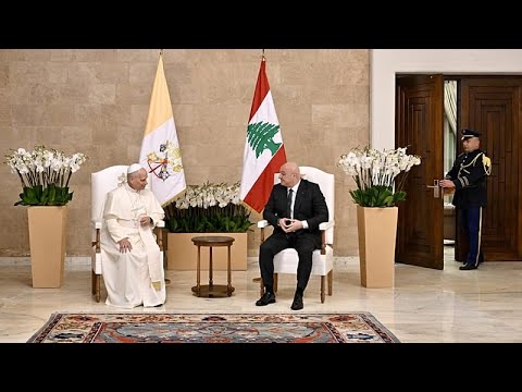 YouTube video thumbnail: Pope Leo XIV in Lebanon: 'In Palestine the Only Solution is Two States'