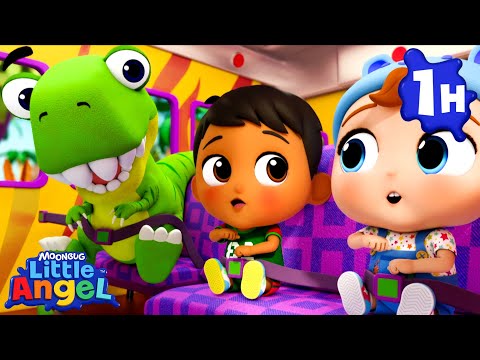 T-Rex Schoolbus! Kids Songs | Little Angel | Melody Time: Moonbug Kids Songs