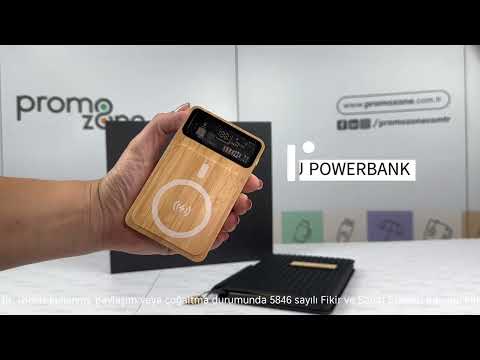 Bambu Powerbank, Çok Uçlu Şarj Kablosu, Kumaş-Bambu Detaylı Defter & Touchpen Diamond Kalem Kutulu VIP Hediye Seti Promozone