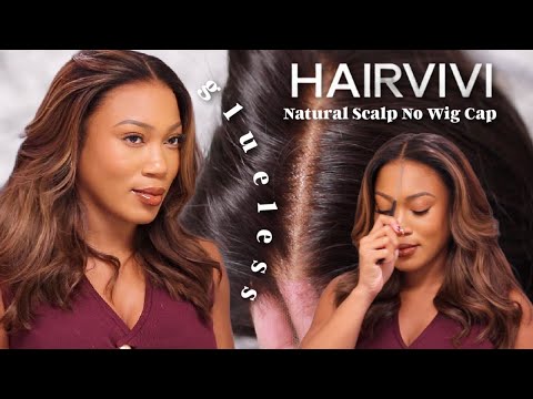 How to Grow Long Healthy Hair + Glueless Natural Scalp Lace Wig Install | HairViVi Elena Wig