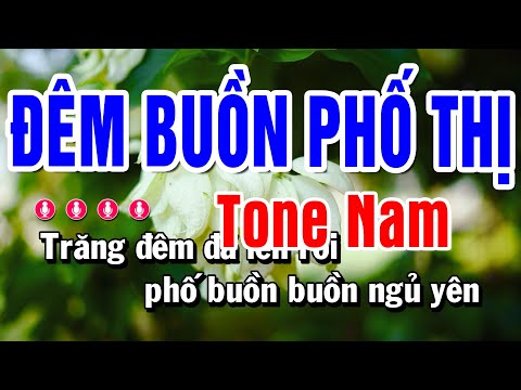 Karaoke Đêm Buồn Phố Thị Nhạc Sống Tone Nam | Huỳnh Anh