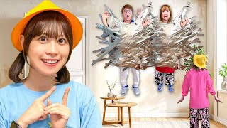 うるさいママとパパを捕まえちゃえ！宿題ばっかりうるさいママとパパにもう怒られない！自由にゲームもお菓子も食べ放題♪【寸劇】
