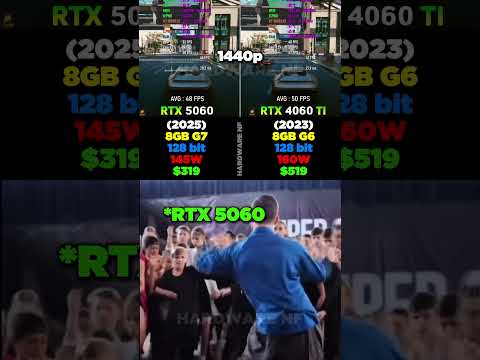 RTX 5060 VS RTX 4060 TI #shorts #pcgaming #pc #graphicscard #gpu #gaming #comparison