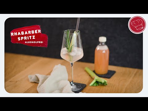 Rhabarber Spritz, Sommercocktail alkohlfrei | elegant-kochen.de