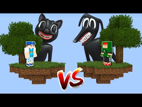 ILHA DO CARTOON CAT VS ILHA DO CARTOON DOG no MINECRAFT!!