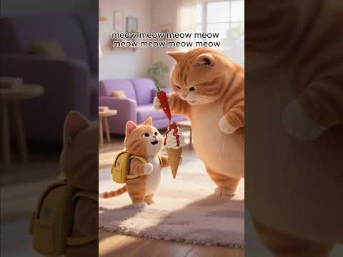 FAT ORANGE CAT MAKES DELICIOUS ICE CREAM !#balloons #cat #funny #animals #cartoon