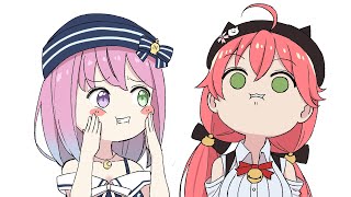 【手描き】みこちとルーナの鳴き声【姫森ルーナ/さくらみこ】