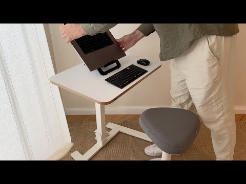 Escritorio plegable pequeño Leitz Ergo para trabajar sentado o de pie - Vídeo de uso 9:16