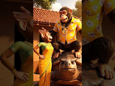 Monkey Gave His Wife A Beautiful Turtle ๐ข #ai #shorts #monkeyvlog #funny #monkey