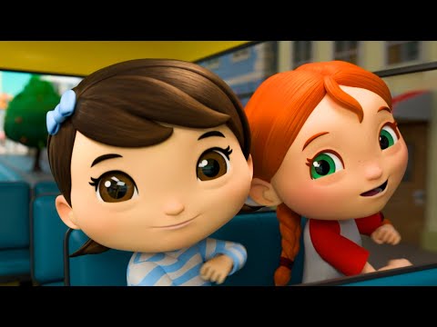 Girls Time! Let's Ride The Bus - Kids Singalong | Melody Time: Moonbug Kids Songs