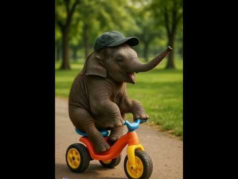 Elephant Baby Rides a Bicycle for the First Time | Cutest Thing Today!
