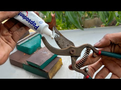 Smart technique to sharpen pruning shears in 4 minutes