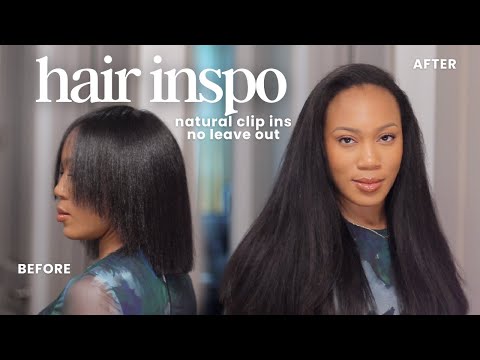 Flip Over Method with Clip-Ins | Minimal Leave Out + Natural Yaki Straight Hair | BetterLength