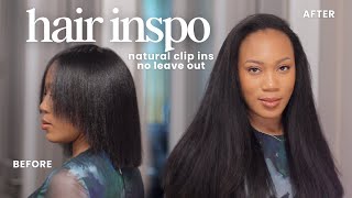 Flip Over Method with Clip-Ins | Minimal Leave Out + Natural Yaki Straight Hair | BetterLength
