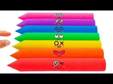 Satisfying Video | How To Make Rainbow Pencil With Kinetic Sand Cutting ASMR | Yo Yo Candy