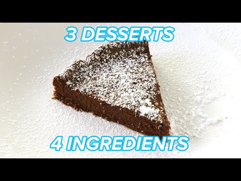 I Made 3 Chocolatey Desserts With Only 4 Ingredients ? Tasty