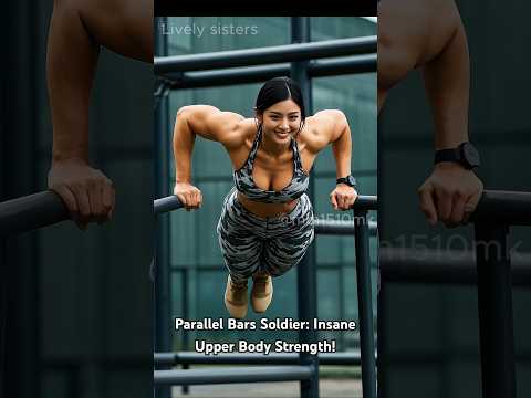 Parallel Bars Soldier: Insane Upper Body Strength! #usarmy #strongwomen #female #femalesoldier #ai