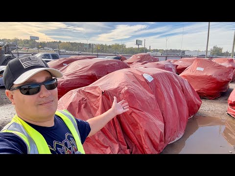 Why are all of These Cars and Trucks WRAPPED UP in RED BAGS?