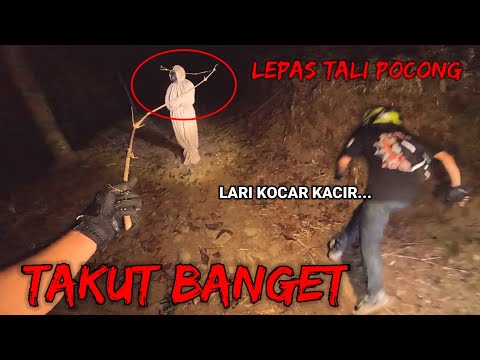 🔴SEREM BANGET‼️LEPASIN TALI POCONG TEMEN KETAKUTAN SAMPE LARI KOCAR KACIR | MOTOVLOG HORROR