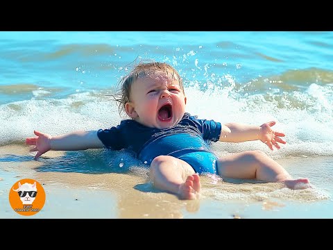 Oh My God! CRYING BABY Has Trouble Fail At the Beach - Funny Baby Videos | Just Funniest