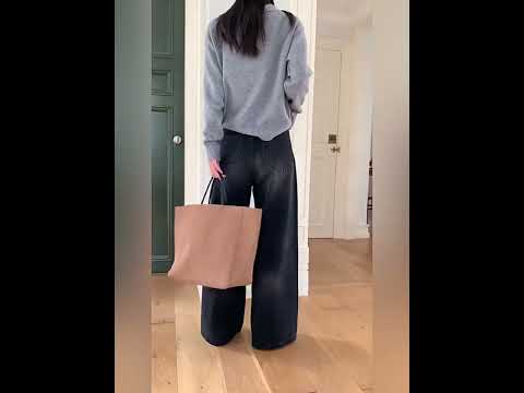 休閒復古雪花水洗黑闊腿牛仔褲