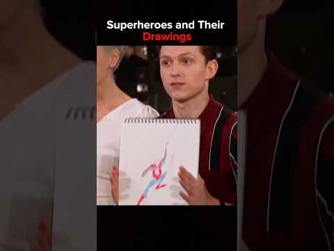 Superheroes and Their Drawings 🔥 💀 #shorts