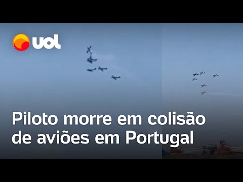 Aviões colidem no ar e piloto morre durante exibição em Portugal