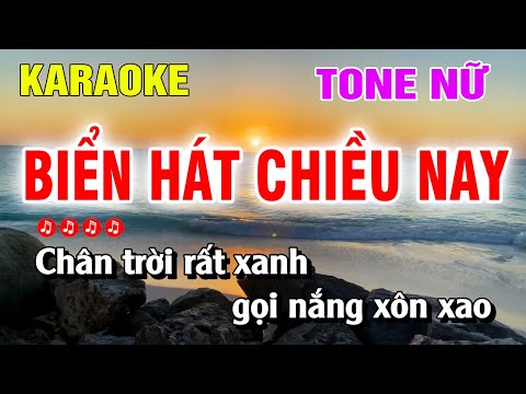 Karaoke Biển Hát Chiều Nay Tone Nữ Nhạc Sống Beat Hay | Nguyễn Linh