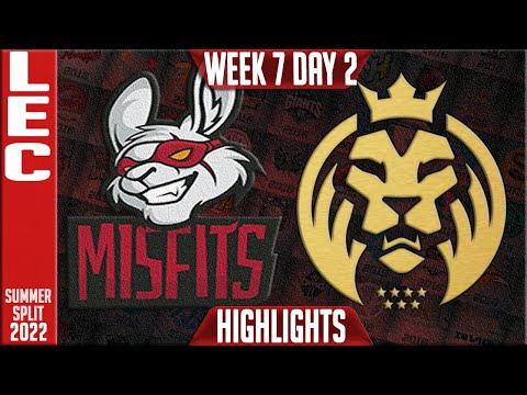 MSF vs MAD Highlights | LEC Summer 2022 W7D2 | Misfits Gaming vs MAD Lions