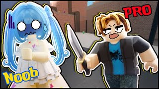 JOGANDO MM2 SEM SABER JOGAR MM2 - Roblox