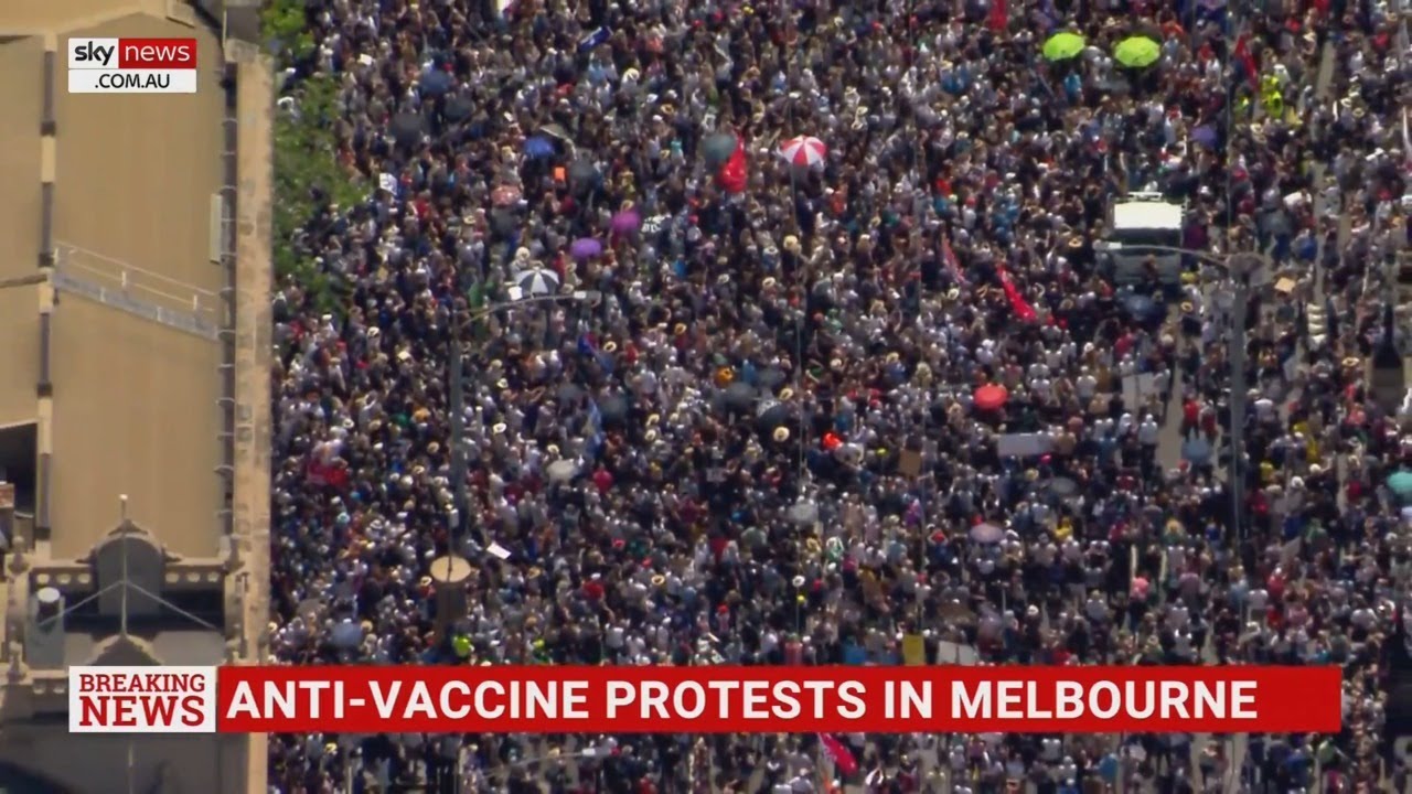 Protests Against Vaccine Mandates and Pandemic laws in Melbourne