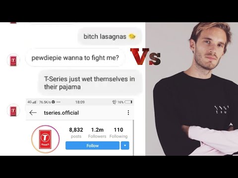 Bitch Lasagna but its played on instagram ft t series | Pewdiepie text to t series *re-upload*