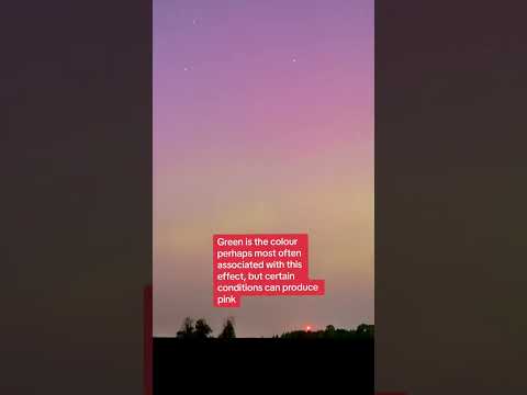 Pink aurora borealis seen over Ottawa