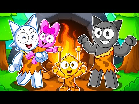 ¡GRAY y WENDA Tienen Una FAMILIA de CAVERNÍCOLAS en Roblox! (sprunki)