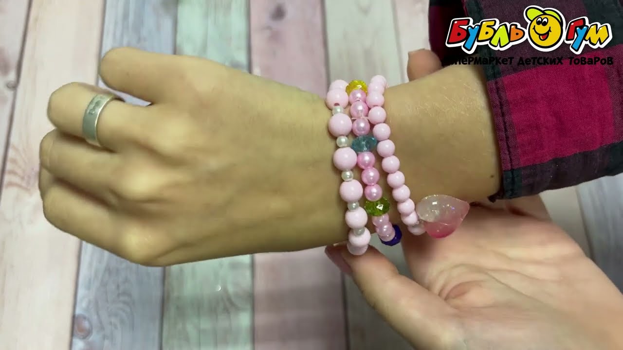 Набор браслетов Сердце с разноцветными камнями - видео