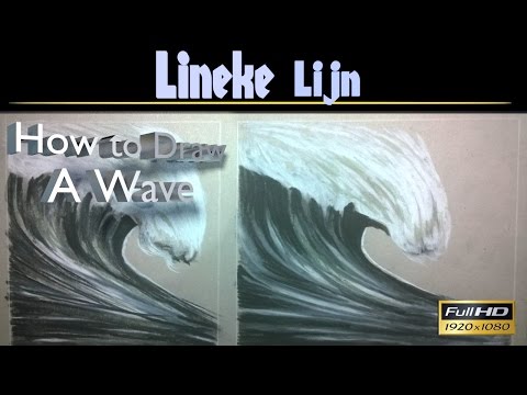 Drawing a WAVE with Pastel pencils on grey paper -...