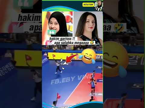 aksi lucu 🤣 Mega smash hakim garis 🔥 #volleyball #bolavoli #megawatihangestriligakorea #manisabbsk