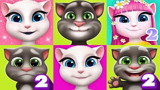 My Talking Tom2 vs My Talking Angela2 vs My Talking Tom vs My Talking Angela 6Games one frame Ep4587