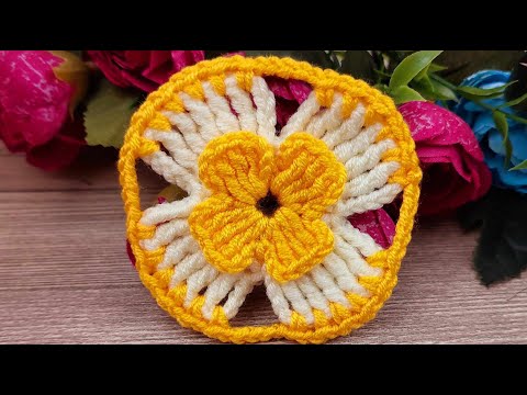 ♾️♾️It's a beautiful crochet 3D flower motif