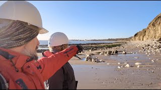 Landslides at Flamborough with Eddie and Anna