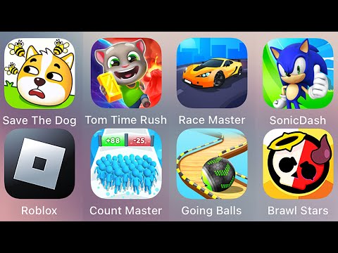 Roblox,Tom Time Rush,Race Master 3D,Save The Doge,Going Balls,Sonic Dash,Brawl Stars,Count Master